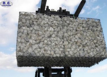 Anyaman Logam Gabion Dinding Kandang / Galvanized Steel Stone Cage Layanan OEM