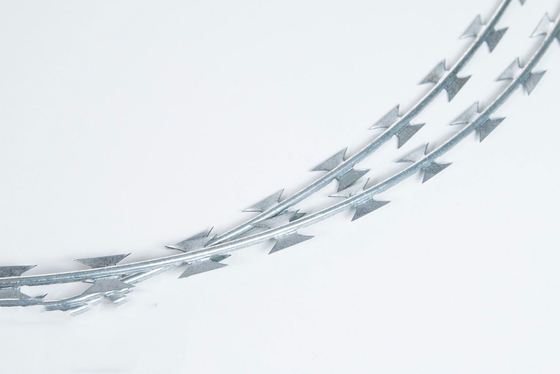 Hot Dip Galvanized atau stainless steel 304 Anti Climb Concertina Razor Barbed Wire