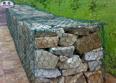 Kustom Gabion Dinding Gabion Heksagonal / Wire Mesh Rock Mempertahankan Dinding