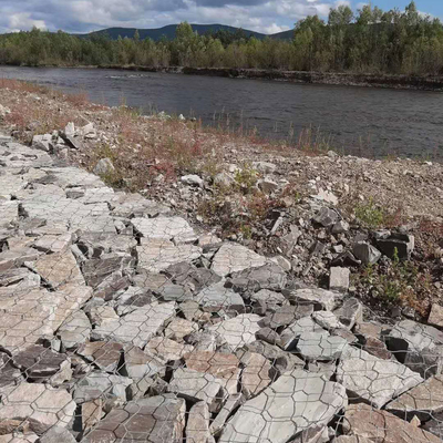 Standar Kontrol Erosi Perlindungan Sungai Keranjang Gabion Galvanis 2x1x1m