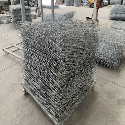 SGS Anti korosi Hexagonal Wire Gabion Basket Pagar Kandang Logam Untuk Batuan