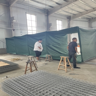 Galvanized Las Mesh Pertahanan Penghalang Perlindungan Banjir Eksplosi Proof Cage