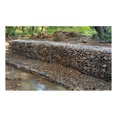 Anping Grosir Galvanis 4*1*1 M Green Gabion Batu Basket Untuk Melindungi Tanah Dan Batu