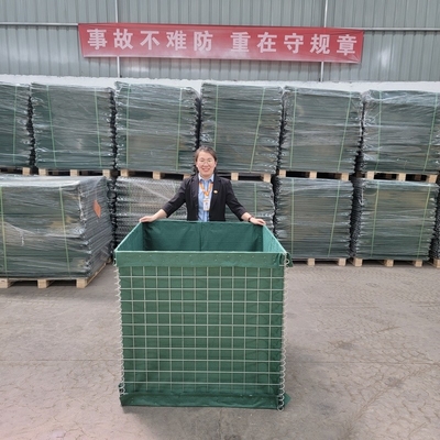 High Security Collapsible Militer Hesco Penghalang Kontainer Dinding Untuk Bunker