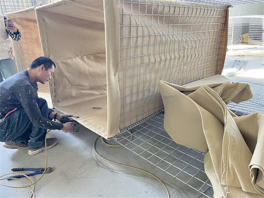 Galvanized Defensive Barrier Galfan Welded Gabion Lining Geotextile Cloth Untuk Pengendalian Banjir Pagar Pengendalian