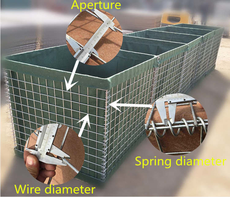 Customized Galvanized Welded Mesh Hesco Penghalang Militer untuk Perlindungan Keamanan