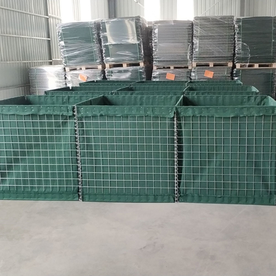 Galvanized Welding Anti-korosi HESCO Perbatasan Pertahanan Militer Tembok Dengan Hijau Gelap Di Kanada