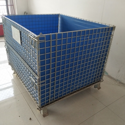Oem Galvanized Foldable Euro Botol Wire Container 1200*1000*890 Wire Mesh Container Storage Cage yang dapat ditumpuk
