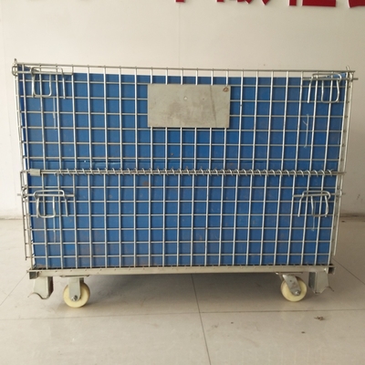 Oem Galvanized Foldable Euro Botol Wire Container 1200*1000*890 Wire Mesh Container Storage Cage yang dapat ditumpuk