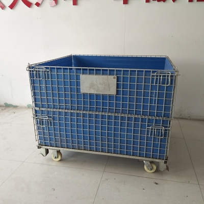 Oem Galvanized Foldable Euro Botol Wire Container 1200*1000*890 Wire Mesh Container Storage Cage yang dapat ditumpuk