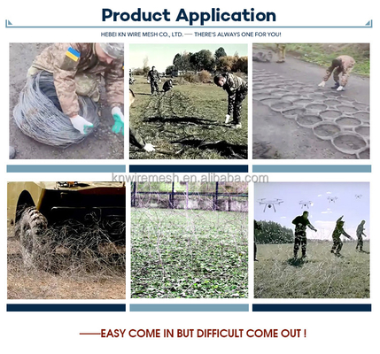 Penghalang yang tidak mencolok Pagar Tank Keamanan Penghalang militer Mesh Steel Wire Mesh Trap Netting Wire Network Woven Rings