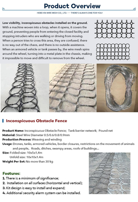 Hot Sale Tangki Penghalang Mesh Baja Wire Mesh Trap Netting Rusia