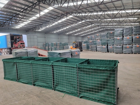 Heavy Galvanized Coated Wire Mesh Gabion Bastions Sistem Penghalang Pertahanan