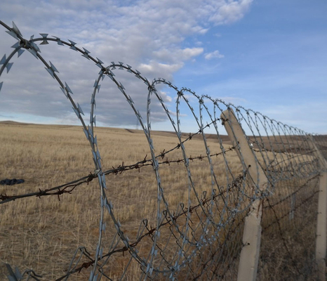 Galvanized Security Fencing Concertina Harga Anti Climb Blade Barbed Wire Penjara Pengelasan Barbed Wire