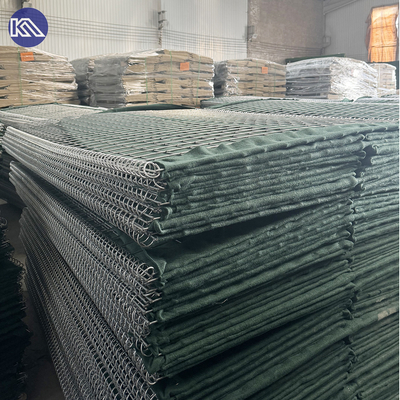 MIL1 1.37m Tinggi Galfan dilapisi Gabion Line Las Dengan Geotextile Military Grade HESCO Flood Barriers Di Pasar AS