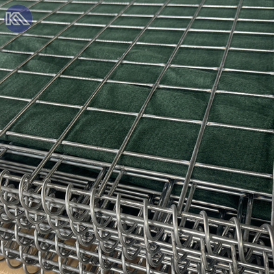 MIL1 1.37m Tinggi Galfan dilapisi Gabion Line Las Dengan Geotextile Military Grade HESCO Flood Barriers Di Pasar AS
