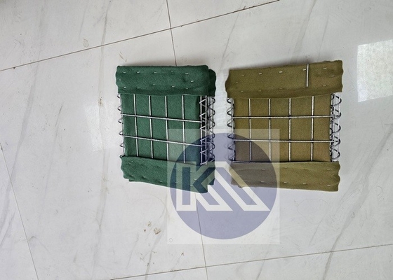 Irak dan Afghanistan Penghalang Militer Welded Wire Mesh Hesco Penghalang Pertahanan Dengan Kain Geotekstil