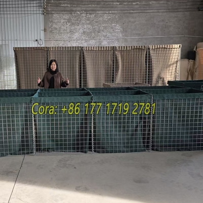 Galvanized Coated Welded Gabion Wall Jenis Penghalang Pertahanan Untuk Tembok Pasir Pertahanan Bastion
