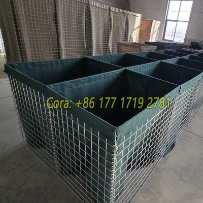 Anti karat 4.0mm Galvanized Welded Gabion Box Linered Geotextile Cloth Untuk Pertahanan Barrier Pasir Diisi Tembok Bastion