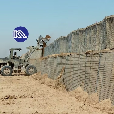 Anti-korosi Heavy Duty Gabion Barrier Galfan Coating Mi10 Barrier Pertahanan Untuk Dinding Pendukung Darurat