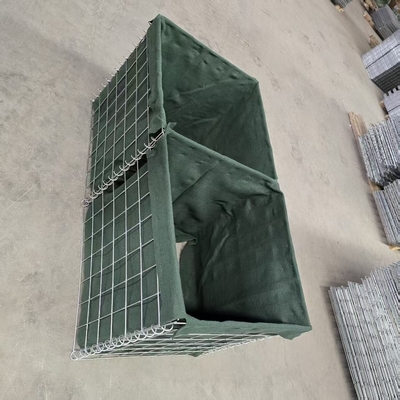 MIL10 2.21M Kotak Gabion Las Hot Dip Galvanized HESCO Penghalang Berkualitas Militer Terisi Bumi untuk Pengendalian Banjir