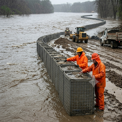 Heavy-Duty Military Galvanized Sand Filled Barrier Wall for Flood & Security