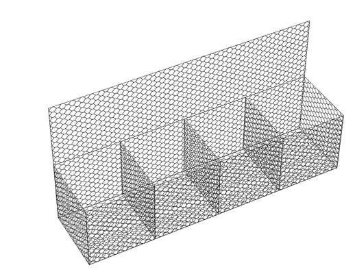 4x1x1m Hexagonal Galvanized Gabions 3.8mm Dinding Rust Proof Fix Stone Filling Units