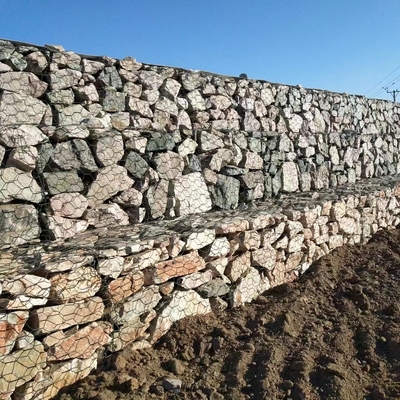 Bawah Air Laut Menggunakan Twisted Wire Gabion Baskets Pvc Coated 2x1x1 M