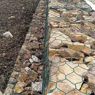 Pvc Grey 2x1x1m Gabion Mesh Basket 6x8 Untuk Batu