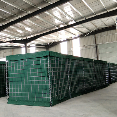 Kawat Galvanis Berat Hesco Militer Green Sand Wall Defense Barriers 5.0mm