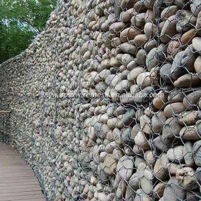 Dinding Penahan Menggunakan Pvc Coated Gabion Box Hot Galvanized