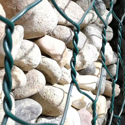 Hot Galvanis 8 * 10 Twisted Wire Gabion Baskets Besi Rendah Wire Mesh 2x1x1 Batu Heksagonal