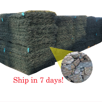 6x2x0.5m 8x10cm Keranjang Galvanis Gabion 2.7mm