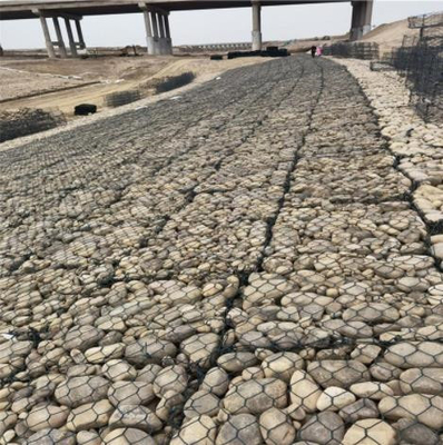 Karat Bukti Galvanis Hexagonal Gabion Basket Galfan Untuk Perlindungan Seawall