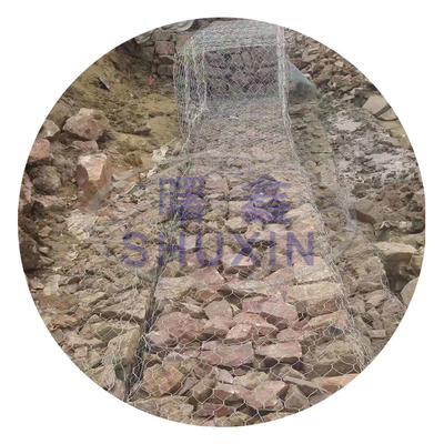 Hexagonal Hot Galvanized Three Twisted Gabion Basket Untuk Proyek Perlindungan Sungai