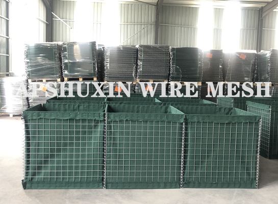Dinding Pasir Militer Stainless Steel Hesco Barrier Anti Explosion 1.37m 2.21m