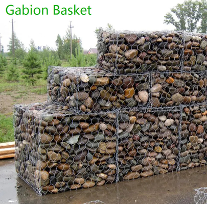 Anticorrosion Wire Mesh Retaining Wall Gabion Wall Untuk Perlindungan Banjir 2 X 1 X 0,5M