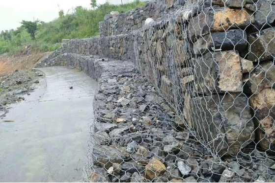 Pvc Dilapisi 3.0mm Galvanis Gabion Wire Mesh ZINC MATTRESS kotak bronjong heksagonal