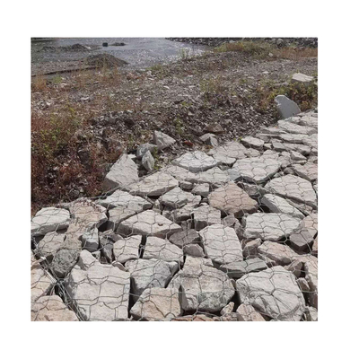 Hexagonal Pvc Coated Gabion Reno Kasur Kasur Batu 2x1x0.5m Tahan Erosi