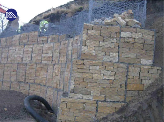 3.3mm Wire Hexagonal Mesh Woven Gabion Baskets Untuk Perlindungan Bank