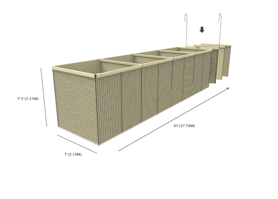 ISO CE Anti Korosi Dinding Pasir Militer Hesco Barrier Daya Tahan Tinggi