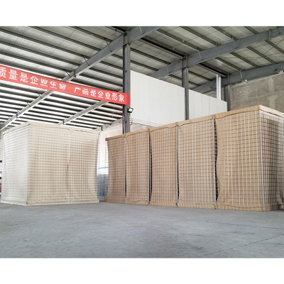 Hot Galvanized Welded Defensive Military Barrier HESCO Boxes Dengan Geotextile