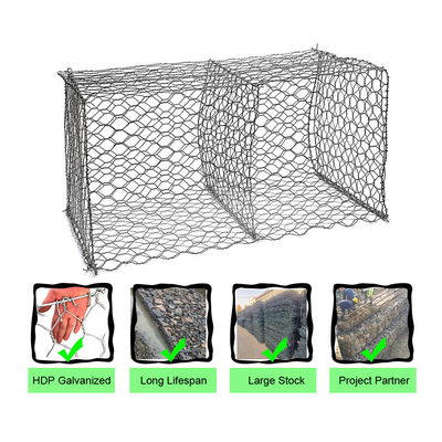 Kotak Gabion Wire Mesh Penahan Tanah Dengan Diameter Kawat 3.0mm