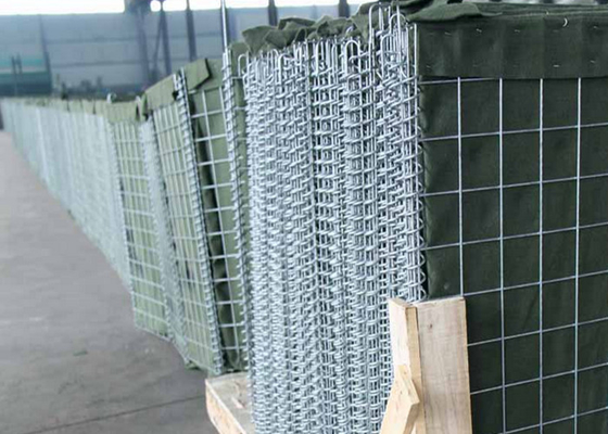 Tahan lama Welded Gabion Defensive Barrier Bastion 75 * 75mm Hot Dicelup Galvanis