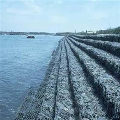 Galfan Wire 2.7mm Gabions Metal Basket Cage Konstruksi Hitam Finish