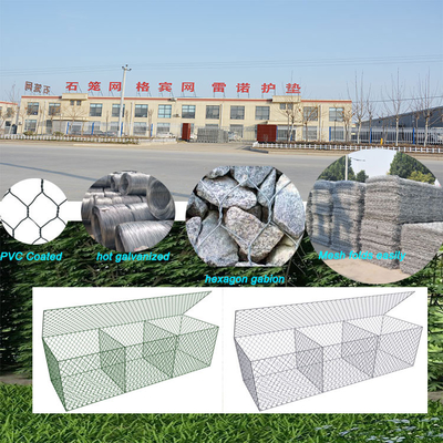 Kotak Gabion Galvanis Berkinerja Tinggi 3x1x0.5m Untuk Menyimpan Tanah