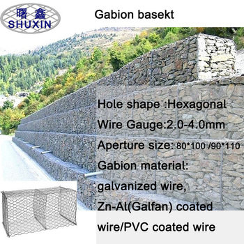 2m X 1m X 1m Keranjang Gabion Baja Dengan Diameter Kawat 3,0mm