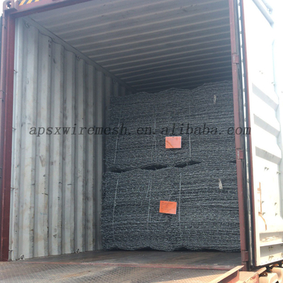 Tipe Mesh 8x10cm Hexagonal Gabion Box Perlindungan Slope Pvc dilapisi