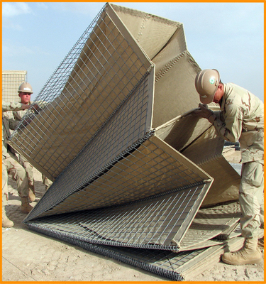 1.37*1.06*10m Barrikade Militer Hesco Barrier Galvanized Sand Bags Mil 10