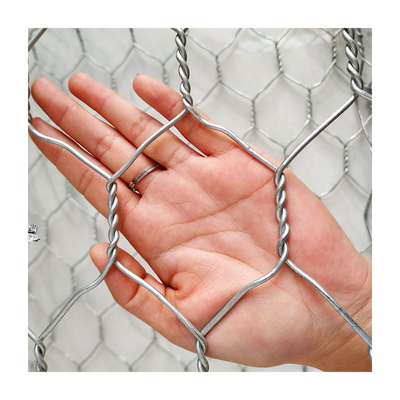 2x1x1m Galvanized Gabion Box Metal Wire Diisi Batu